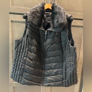 NWT Talbots Puffer Vest with Removable Faux Fur Collar, 3x